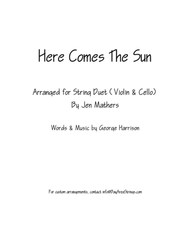 Here Comes The Sun (arr. Jen Mathers)
