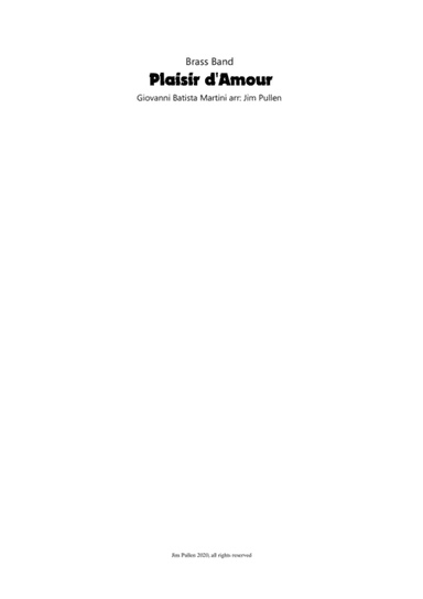 Plaisir d'Amour for Brass Band (arr. Jim Pullen)