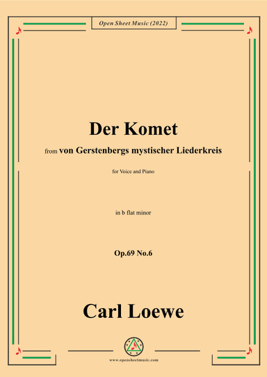 Loewe-Der Komet,Op.69 No.6,in b flat minor (arr. OSM Press)