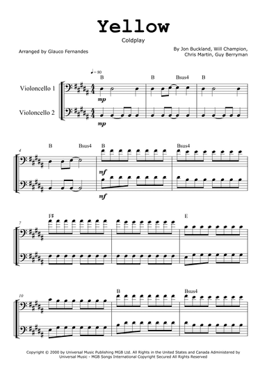 Yellow (arr. Glauco Fernandes)