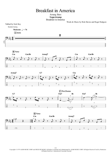 Breakfast In America (arr. Sick Boy)