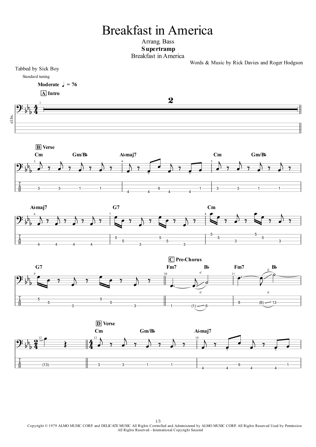 Breakfast In America (arr. Sick Boy)