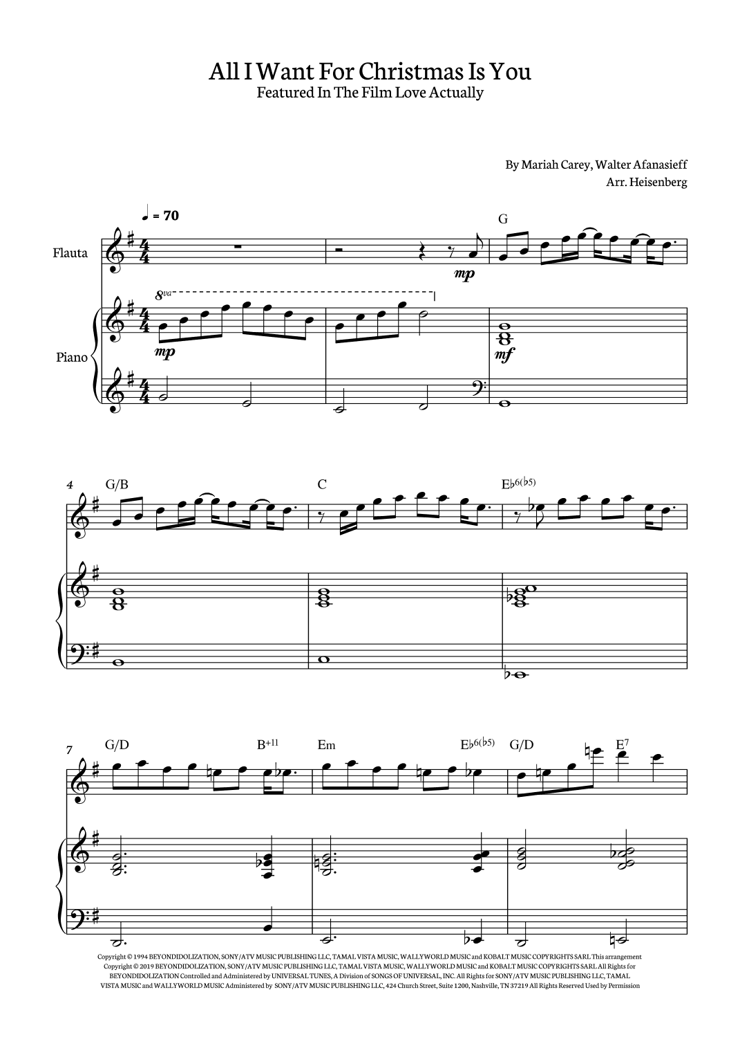 All I Want For Christmas Is You (arr. Heisenberg)