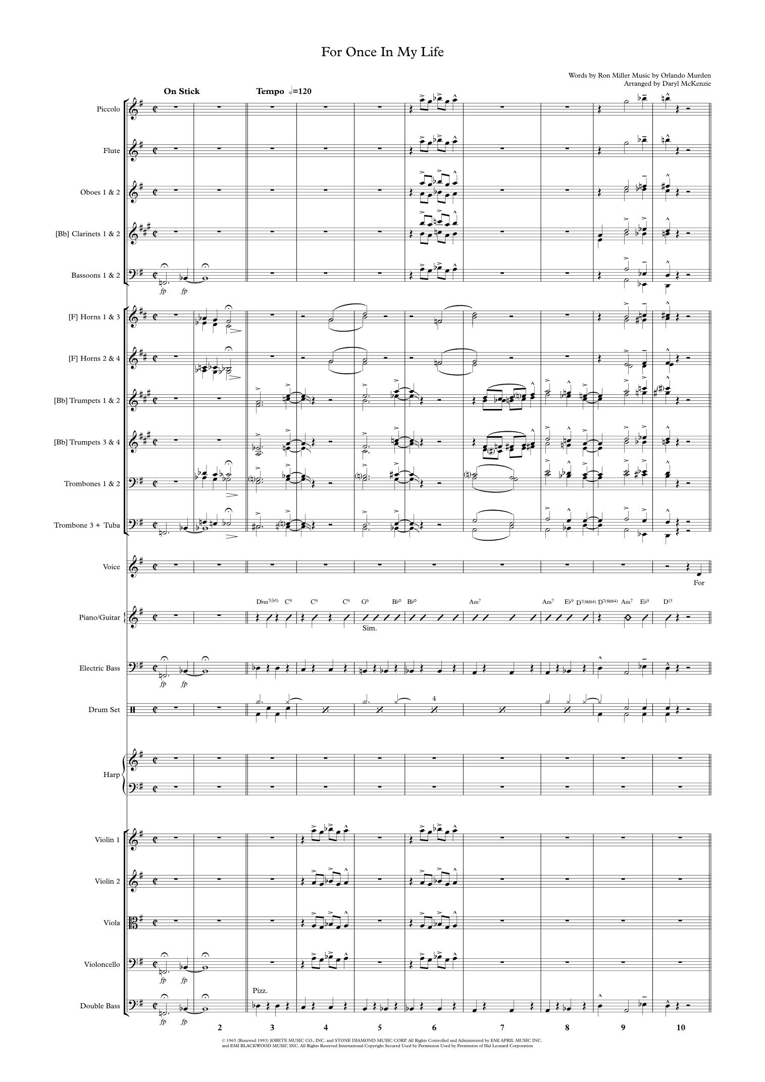 For Once In My Life (arr. Daryl McKenzie)
