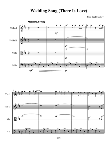 Wedding Song (there Is Love) (arr. Tom Strauch)