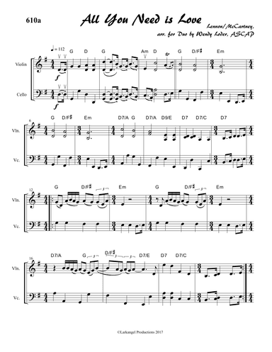 All You Need Is Love (arr. Wendy Loder, ASCAP)