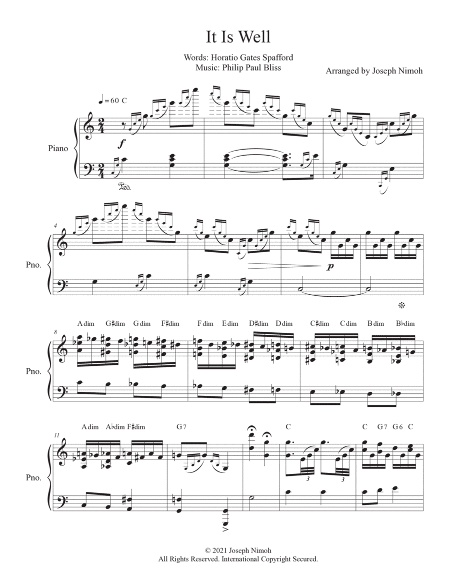 It is Well With My Soul - Solo Piano (arr. Joseph Nimoh)