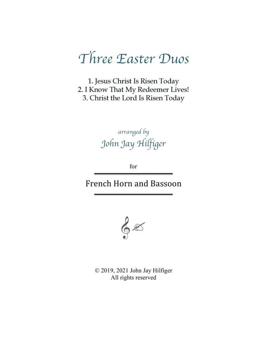 Three Easter Duos for Horn and Bassoon (arr. John Jay Hilfiger)