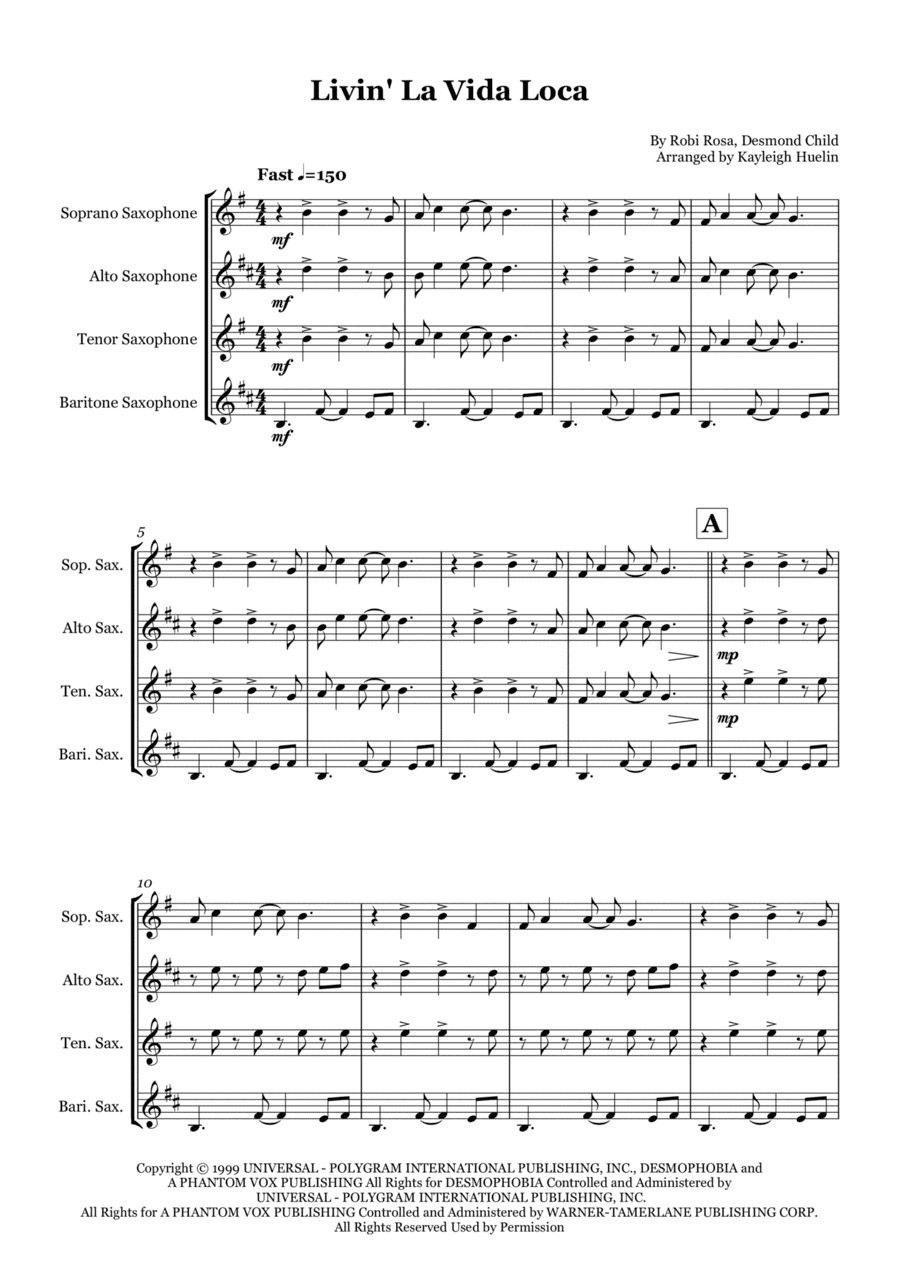 Livin' La Vida Loca (arr. Kayleigh Huelin)
