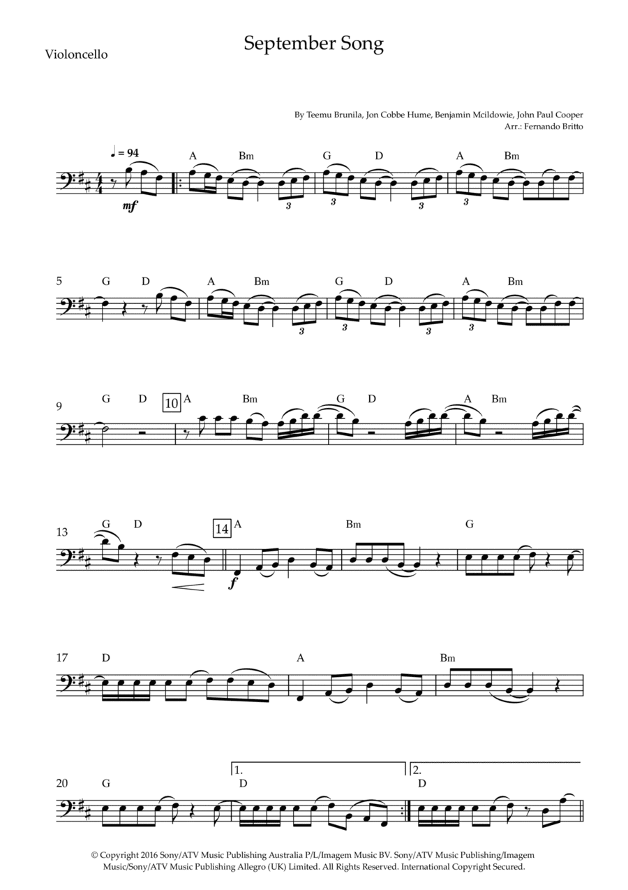 September Song (arr. Fernando Britto)
