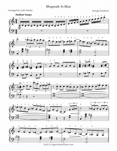 Rhapsody in Blue (simplified for the Early Intermediate to Intermediate Pianist) (arr. Gaili Schoen)