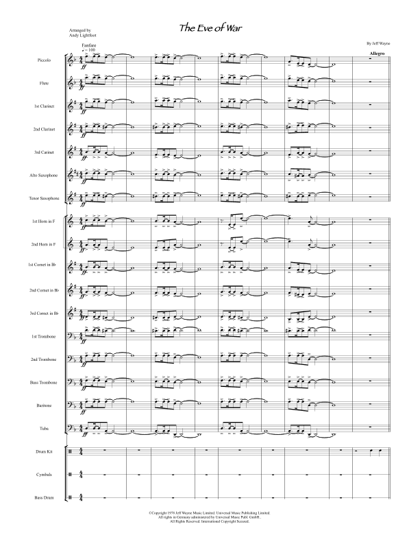 The Eve Of The War (arr. Andy Lightfoot)