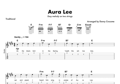 Aura Lee (two string melody) (arr. Danny Crocome)