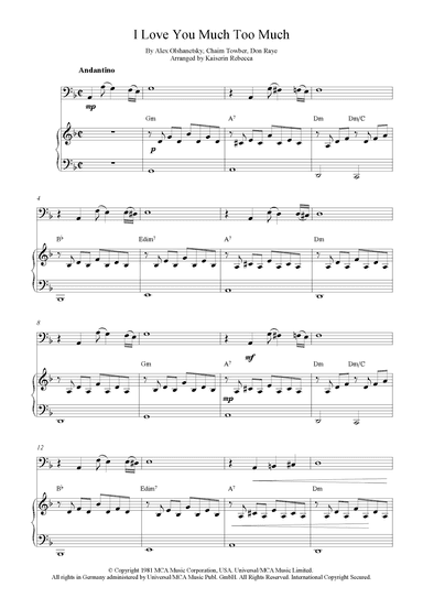 I Love You Much Too Much (arr. Kaiserin Rebecca)