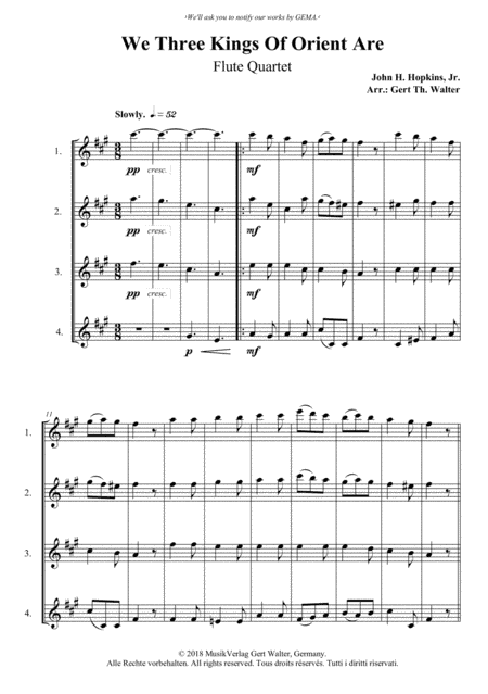 We Three Kings Of Orient Are (arr. Gert Th. Walter)