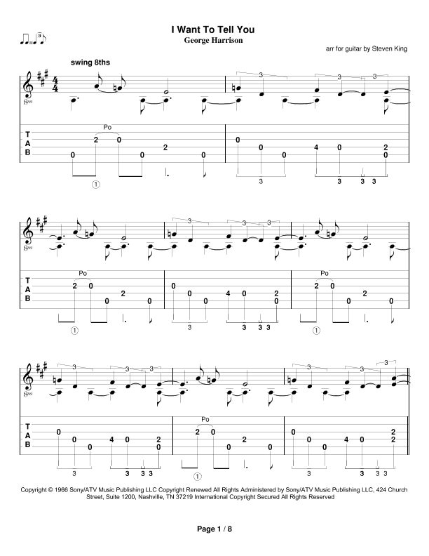 I Want To Tell You (arr. Steven King)