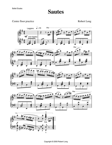 Ballet Piano Sheet Music: Sautes