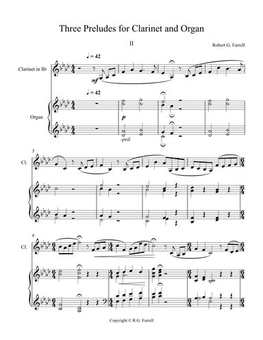 Three Preludes for Organ and Clarinet - 2