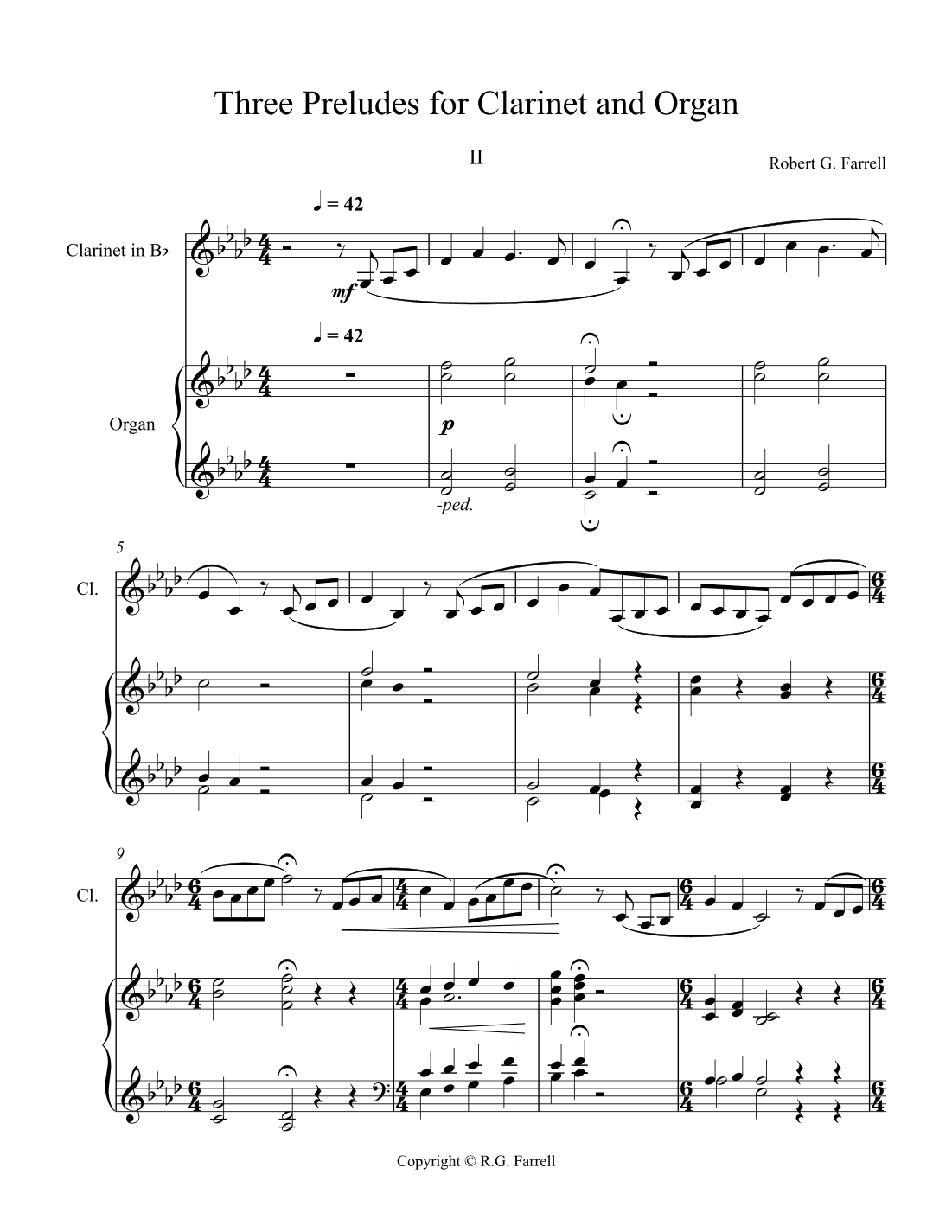 Three Preludes for Organ and Clarinet - 2