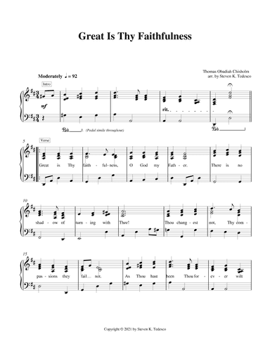 Great Is Thy Faithfulness (arr. Steven K. Tedesco)