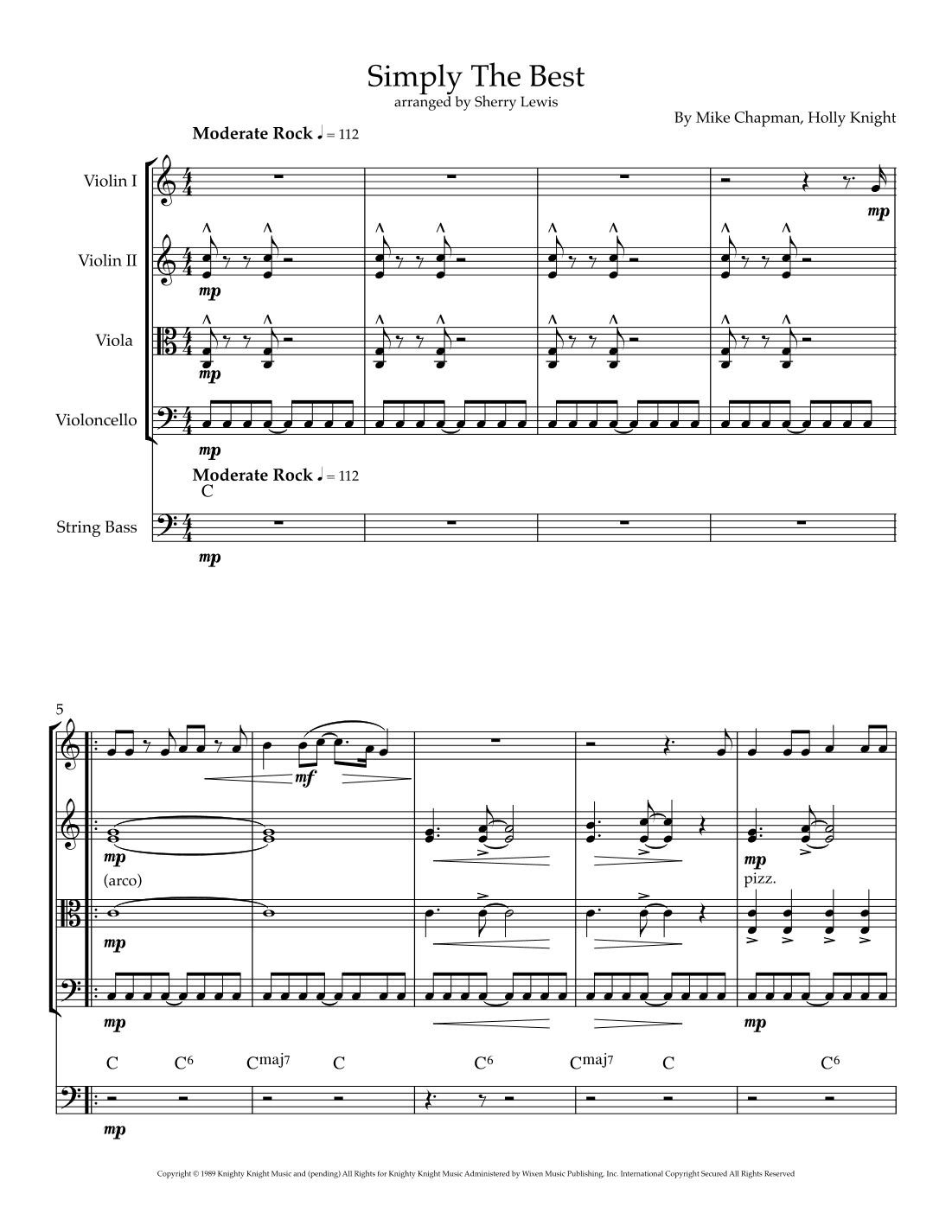 The Best (simply The Best) (arr. Sherry Lewis)