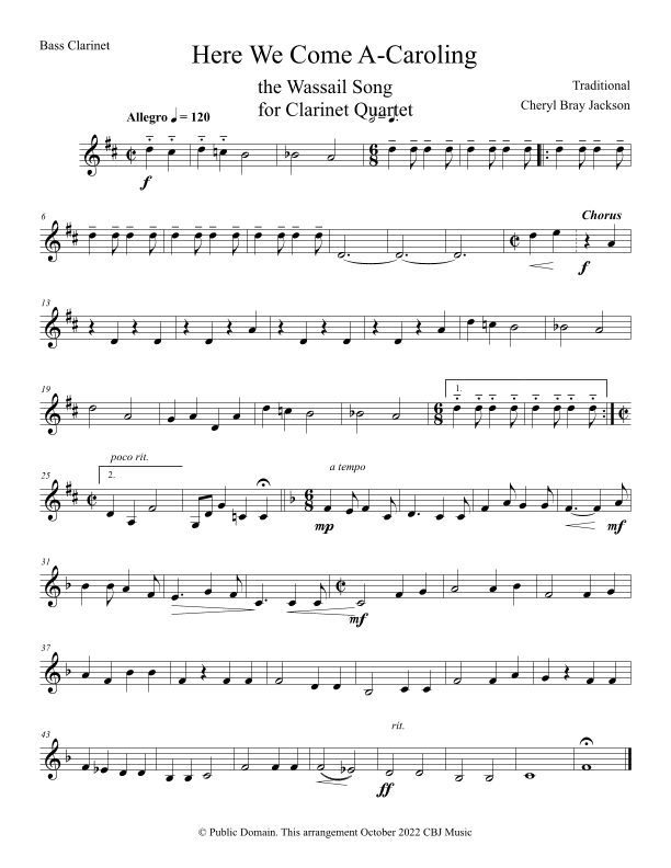Here We Come A-Caroling (the Wassail Song) (arr. Cheryl Bray Jackson)