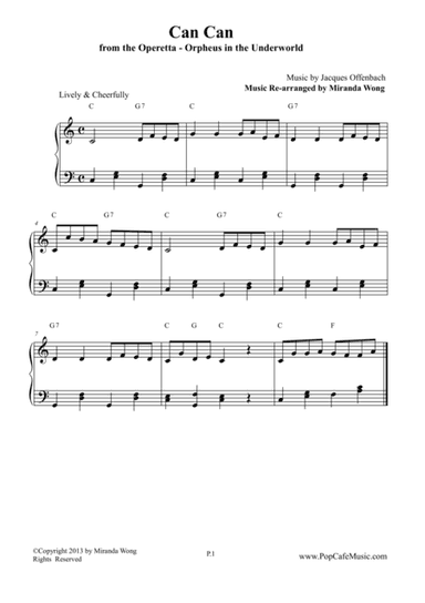Can Can (from Orpheus In The Underworld) in C Key - Classical Piano Solo (arr. Miranda Wong)
