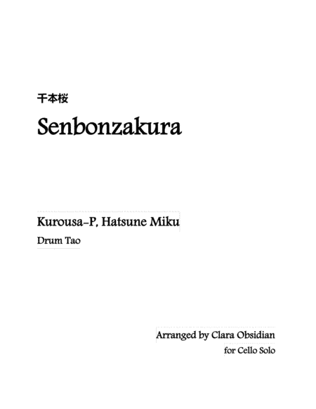 Senbonzakura (arr. Clara Obsidian)