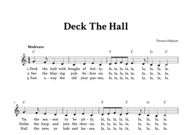 Deck The Hall - Lead Sheet (C Major - Easy Traditional) (arr. Yuri Noronha)