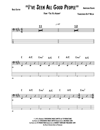 I've Seen All Good People (arr. P Welsh)