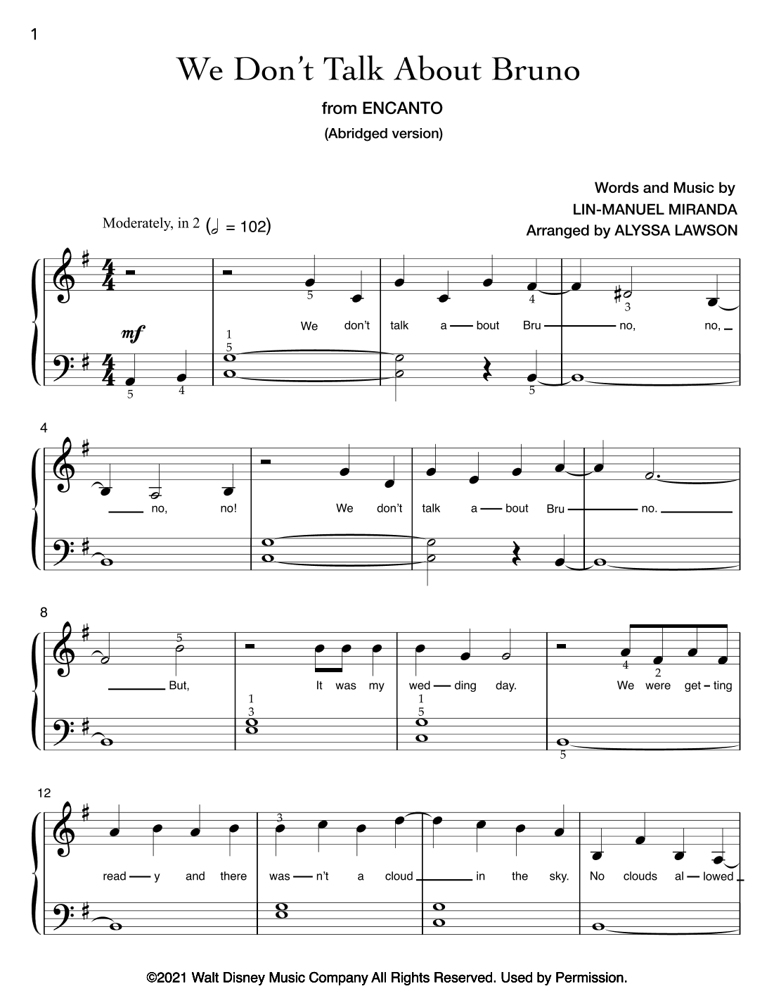 We Don't Talk About Bruno (arr. Alyssa Lawson)