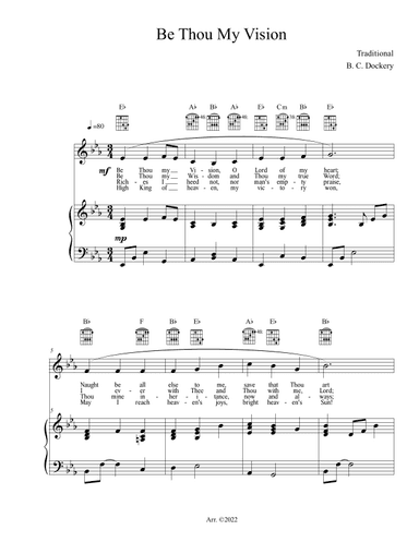 Be Thou My Vision (Piano/Vocal/Guitar) (arr. B. C. Dockery)