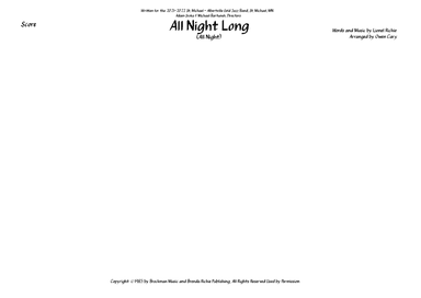 All Night Long (all Night) (arr. Owen Cary)
