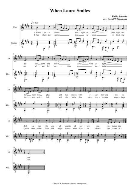 When Laura smiles (E major version) (arr. David Warin Solomons)