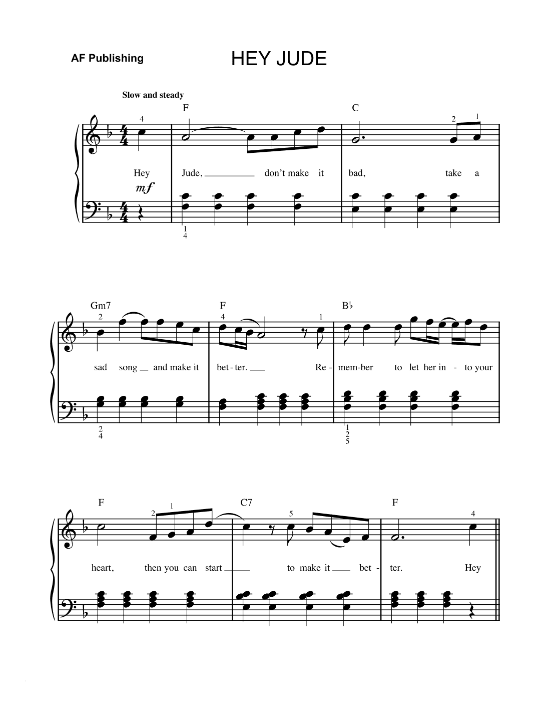 Hey Jude (arr. AF PUBLISHING)