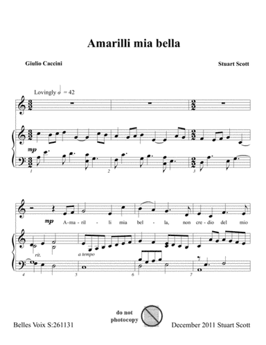 Amarilli mia bella (C)
