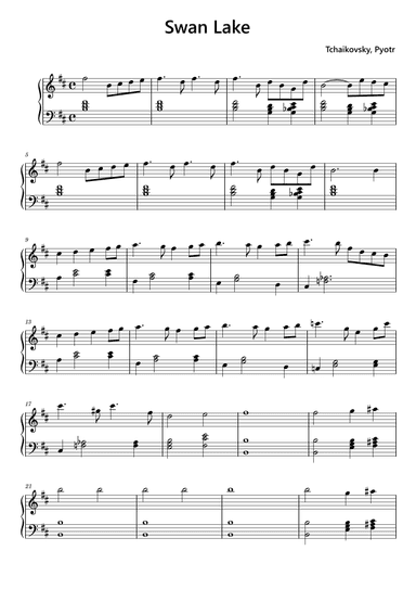 Swan Lake Easy Piano (arr. Funtom)