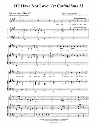 If I Have Not Love (1st Corinthians Chapter 13) Wedding SOLO