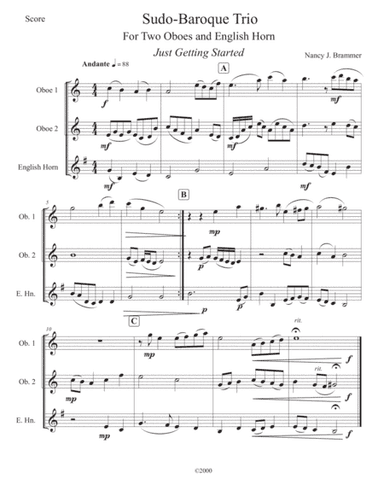Sudo-Baroque Trio for 2 Oboes and English Horn