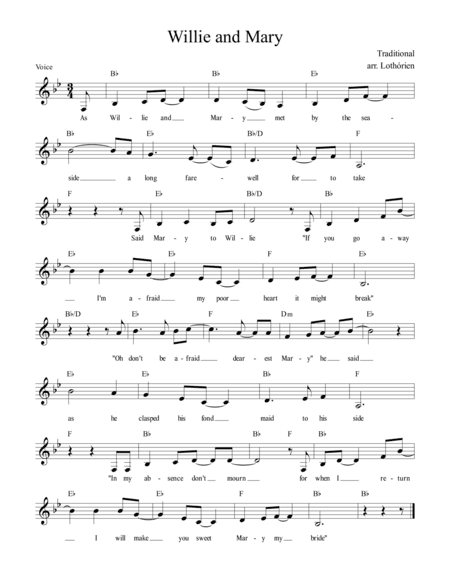 Willie and Mary (arr. Nicole Leonard, Chris Lloyd)