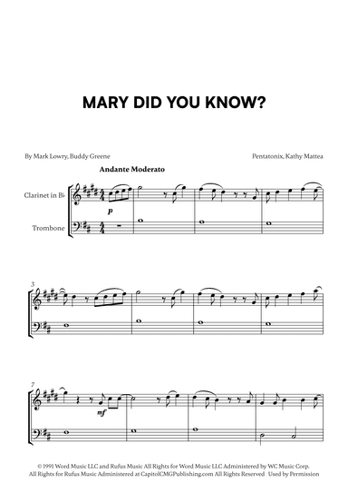 Mary, Did You Know? (arr. Cadenza Editions)