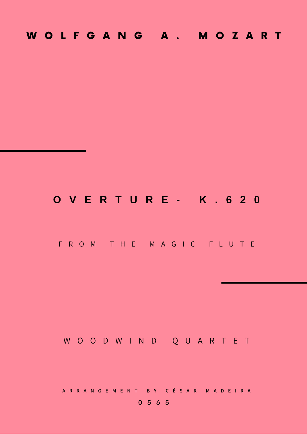 Overture from The Magic Flute - Woodwind Quartet (Full Score and Parts) (arr. César Madeira)