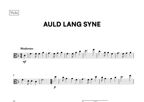 Auld Lang Syne (for Viola) (arr. Cadenza Editions)
