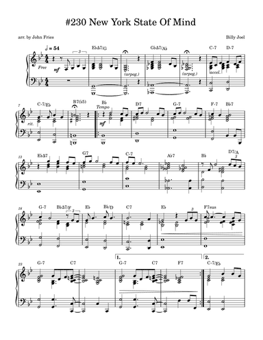 New York State Of Mind (arr. John Fries)