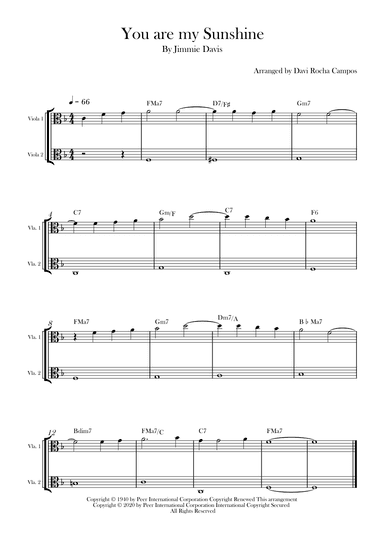 You Are My Sunshine (arr. Davi Rocha Campos)