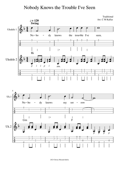 Nobody Knows the Trouble I've Seen (arr. Christy Kalfas)