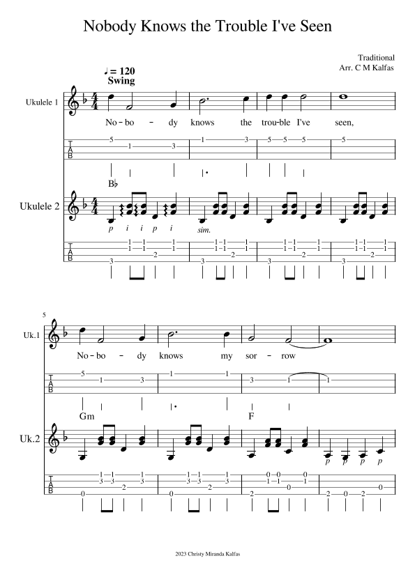 Nobody Knows the Trouble I've Seen (arr. Christy Kalfas)