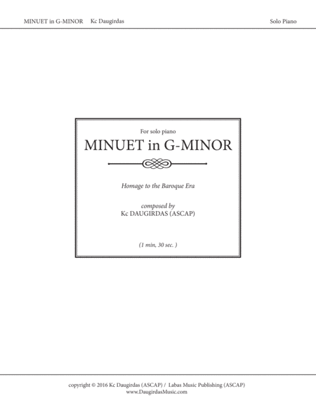 Minuet in G-minor - Baroque-style minuet [solo piano]