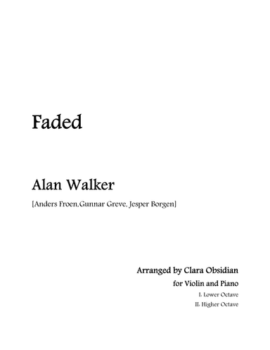 Faded (arr. Clara Obsidian)