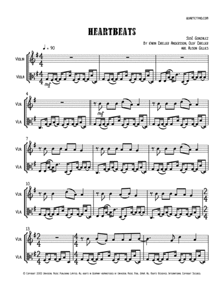 Heartbeats (arr. Alison Gillies)